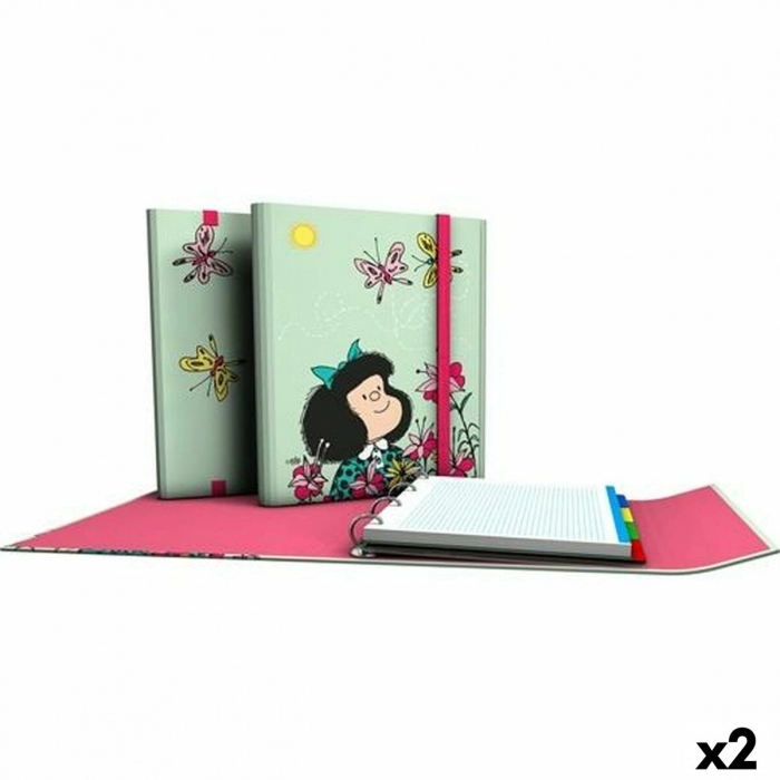 Carpeta de anillas Grafoplas Carpeplús Mafalda  Verde A4 (2 Unidades)