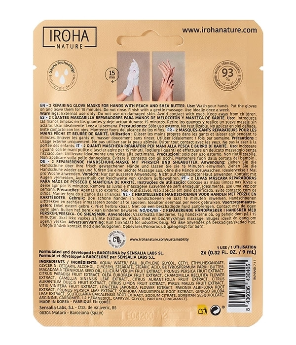 Guantes Mascarilla Reparadora Melocotón Guantes Mascarilla Reparadora Melocotón