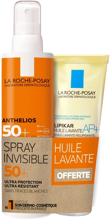 Set Anthelios Spray Invisible SPF 50+ 200ml + Lipikar Huile Lavante AP+ 100ml