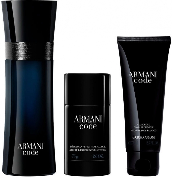 Set Armani Code 125ml + Body Shampoo 75ml + Deo Stick 75g