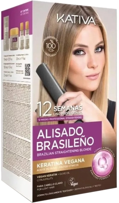 Alisado Brasileño Keratina Vegetal Para Cabello Claro
