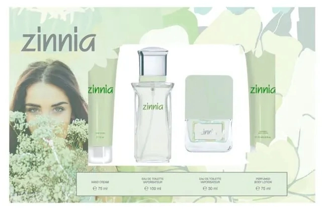 Zinnia 100ml + 30ml + Hand Cream 75ml + Perfumed Body Lotion 75ml