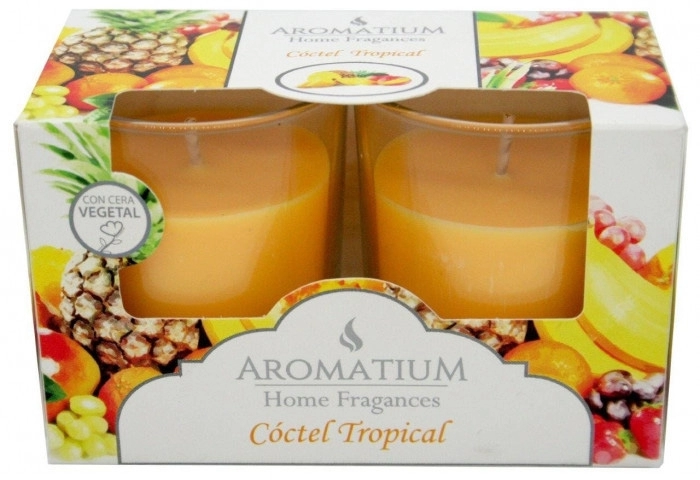 Vela en Vaso de Cristal Cóctel Tropilcal Vela en Vaso de Cristal Cóctel Tropilcal