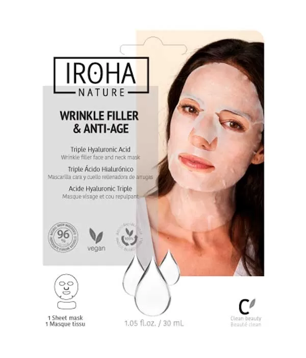 Mascarilla Cara y Cuello Rellenadora de Arrugas con Triple Ácido Hialurónico Mascarilla Cara y Cuello Rellenadora de Arrugas con Triple Ácido Hialurónico
