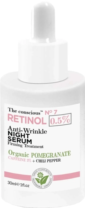 The conscious Retinol Anti-Wrinkle Night Serum Organic Pomegranate