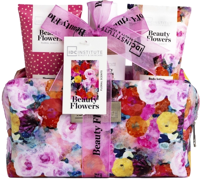 Set Beauty Flowers Shower Gel 100ml + Shampoo 70ml + Body Lotion 70ml + Neceser