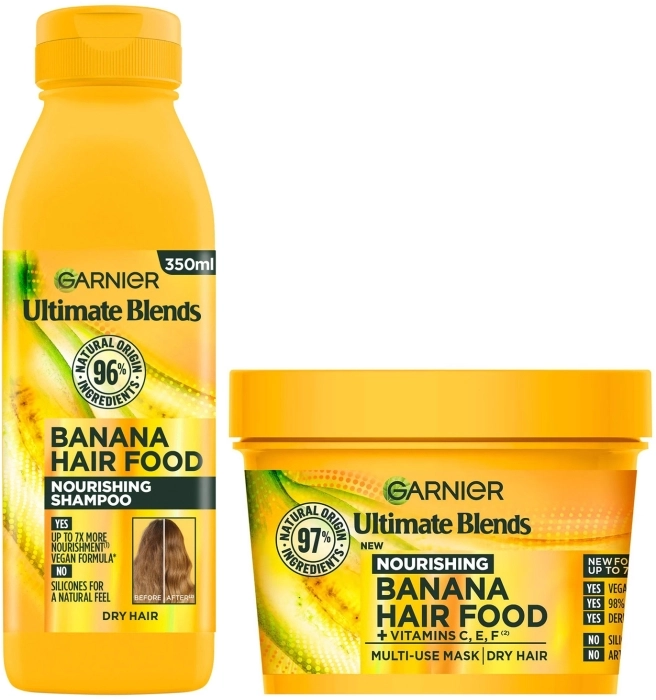 Set Fructis Champú Nutritivo Hair Food Banana 350ml + Mascarilla 400ml