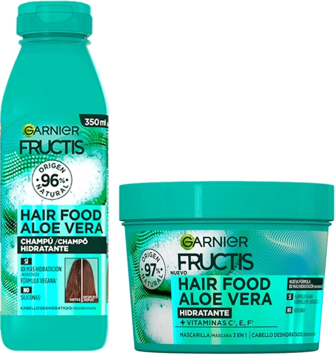 Set Fructis Champú Hidratante Hair Food Aloe Vera 350ml + Mascarilla 400ml