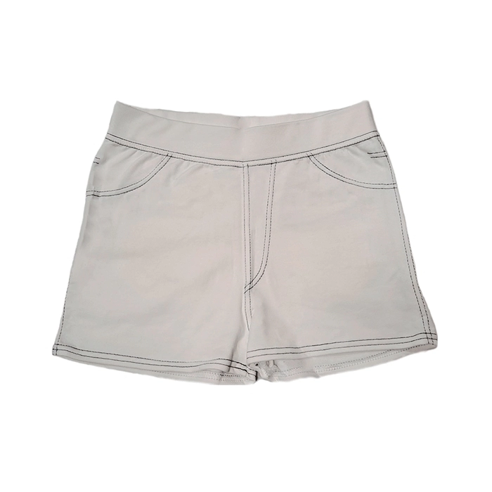 Short Elástico Blanco con Costuras Negras Short Elástico Blanco con Costuras Negras