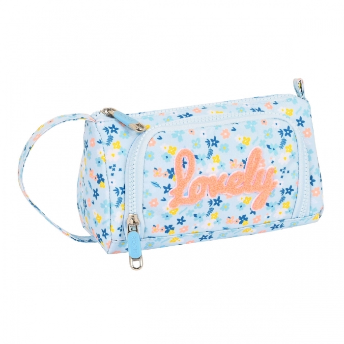 Estuche Escolar con Accesorios Moos Lovely Azul claro (32 Piezas)