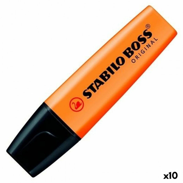 Marcador Fluorescente Stabilo Boss Naranja 10 Unidades