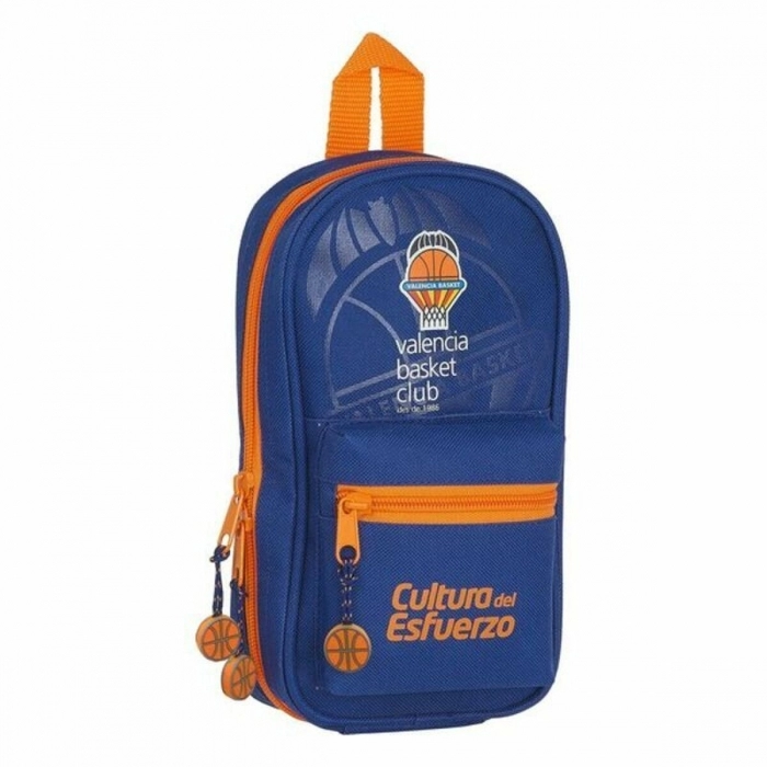 Plumier Mochila Valencia Basket Azul Naranja (33 Piezas)