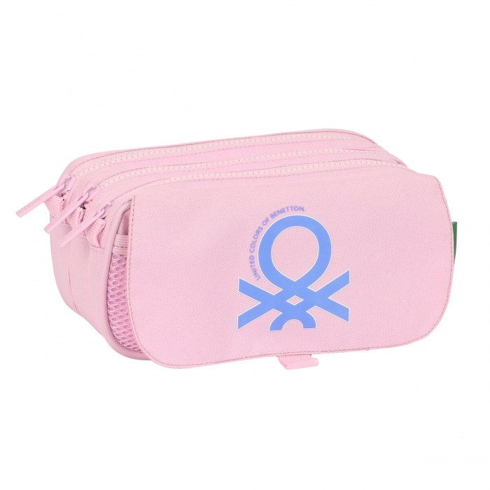 Portatodo Triple Benetton Pink Rosa (21,5 x 10 x 8 cm)