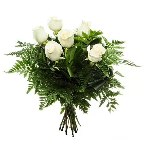 Bouquet 6 Rosas Blancas