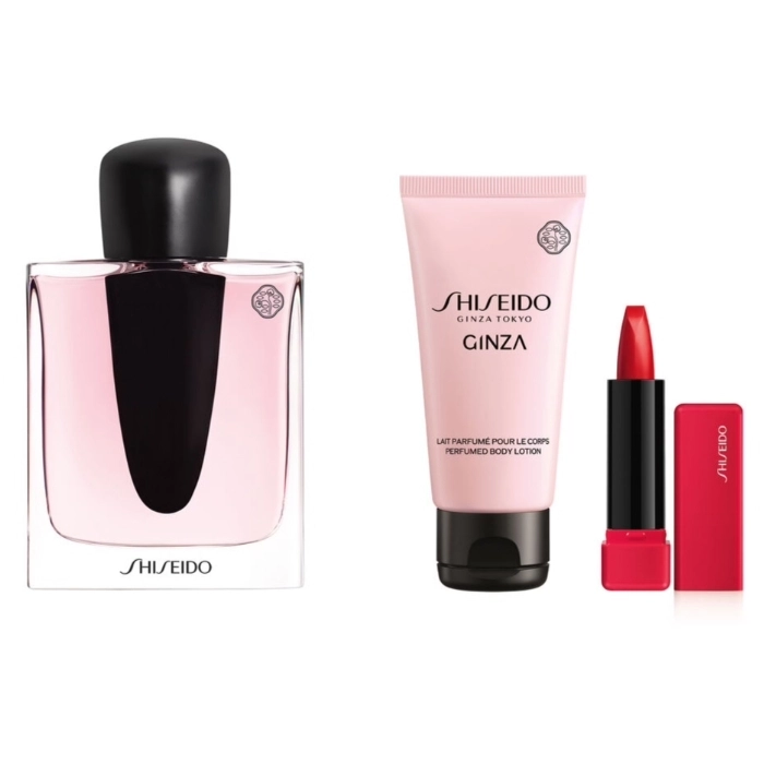 Set Ginza 90ml + Body Lotion 50ml + TechnoSatin Gel Lipstic 415 Short Circui