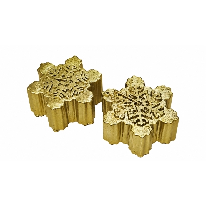 Set 2 Velas de Navidad Copo de Nieve