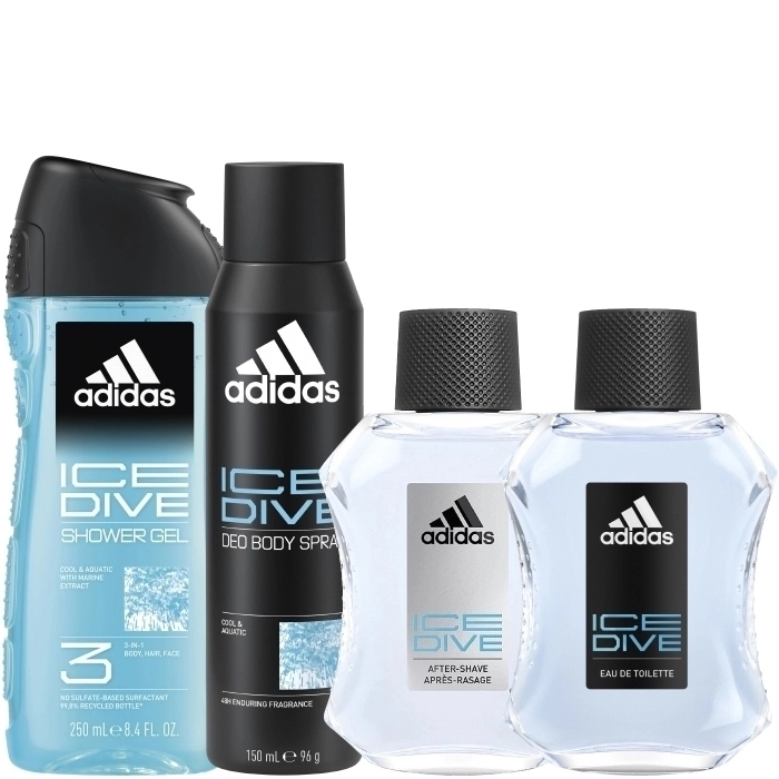 Set Adidas Ice Dive 100ml + 50ml + Body Spray + Shower Gel 250ml