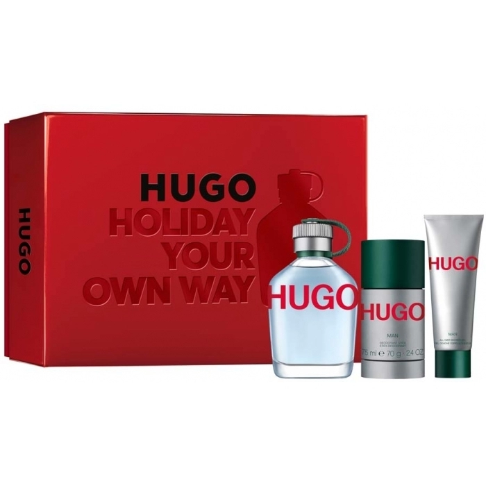 Set Hugo Man 125ml + Desodorante Stick 75ml + Shower Gel 50ml
