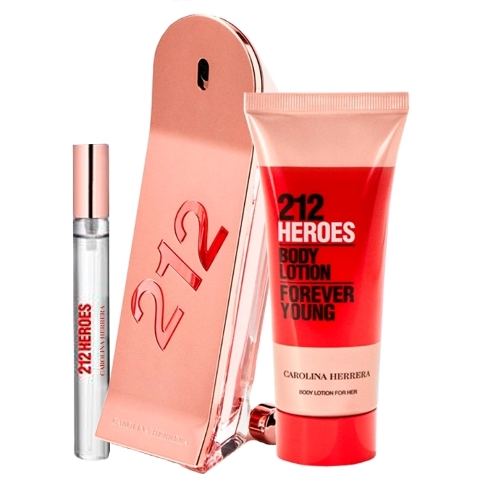 Set 212 Heroes for Her 80ml + Body Lotion 100ml + Roll-On For Her 10ml