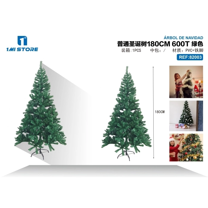 árbol de Navidad ordinario 180cm600t verde