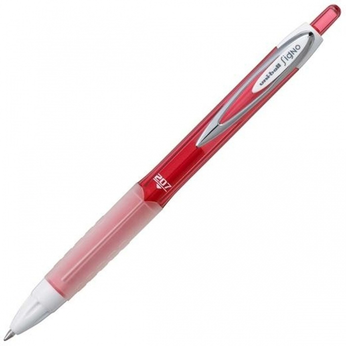 Bolígrafo de tinta líquida Uni-Ball Rollerball Signo UM-207 Rojo 12 Unidades