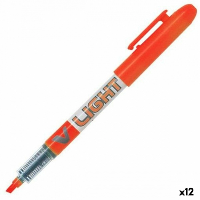 Marcador Fluorescente Pilot V Light Naranja 12 Unidades