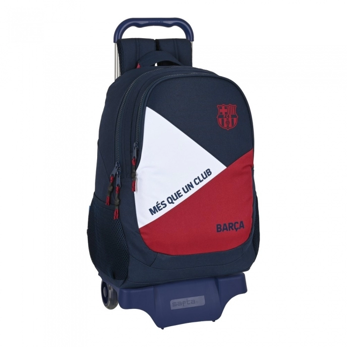 Mochila Escolar con Ruedas F.C. Barcelona Corporativa Azul Granate (32 x 44 x 16