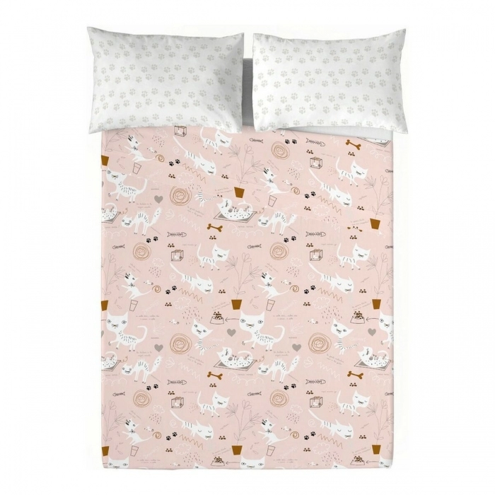 Sábana Encimera Panzup Gatos 4 (260 x 270 cm) (Cama de 180/190)