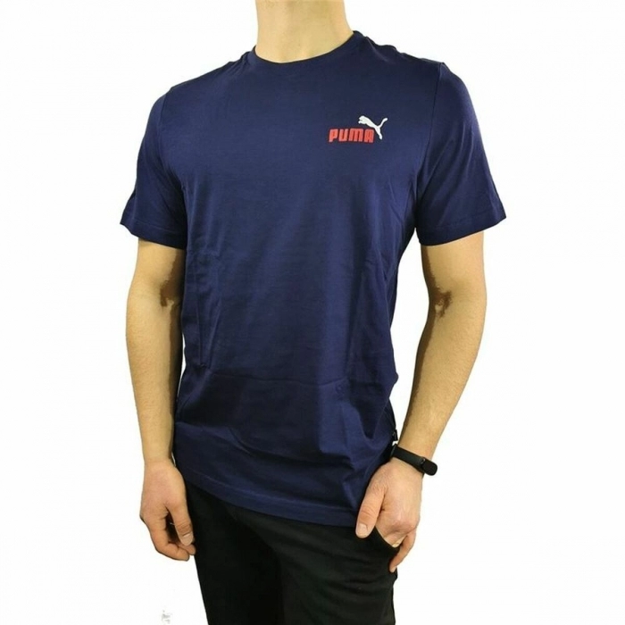 Camiseta Deportiva de Manga Corta Puma Essentials+ Embroidery M Azul oscuro