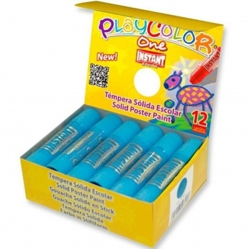 Témpera Playcolor Basic One Sólida Azul claro (10 g) (12 Unidades)