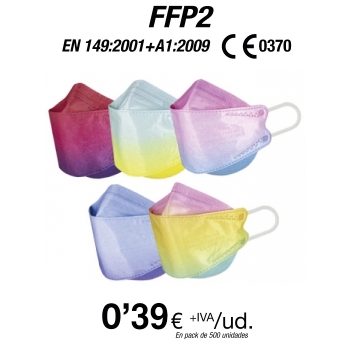 FFP2 Surtido Colores Nuevo Diseño con certificación europea
