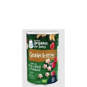 Gerber snack organic trigo arroz con frambuesa 35 g