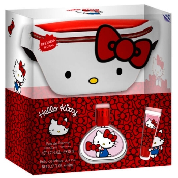 Set Hello Kitty Edt 50ml + Brillo de Labios 6ml + Riñonera