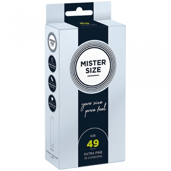 Preservativos Mister Size Extrafinos (49 mm) 10uds