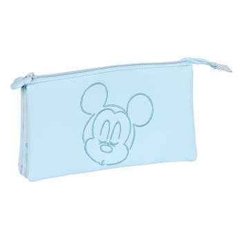 Portatodo Triple Mickey Mouse Clubhouse Baby Azul claro (22 x 12 x 3 cm)