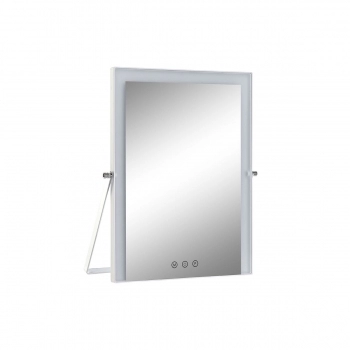 Espejo LED Táctil de Sobremesa DKD Home Decor Metal Blanco (30 x 2 x 40 cm)