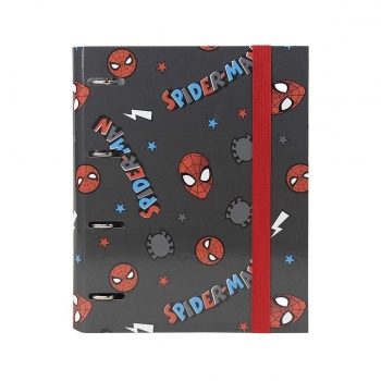 Carpeta de anillas Spiderman A4 Negro (26 x 32 x 4 cm)
