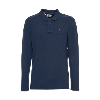 Polo con Aberturas Azul Marino Liso