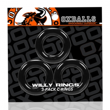 Anillo Para Pene Oxballs Willy Rings Pack Black (3 uds)