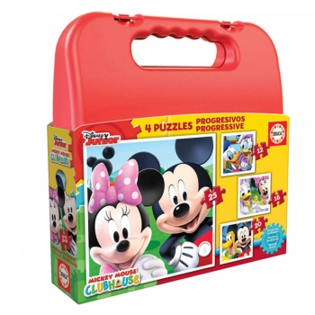 Set de 4 Puzzles Disney Mickey Mouse Progressive Educa (12-16-20-25 pcs)