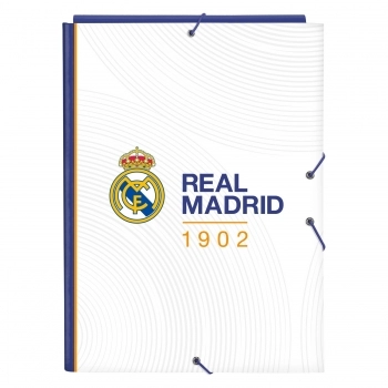 Estuche Escolar Real Madrid C.F. Blanco Verde Turquesa (21 x 8 x 6 cm) 