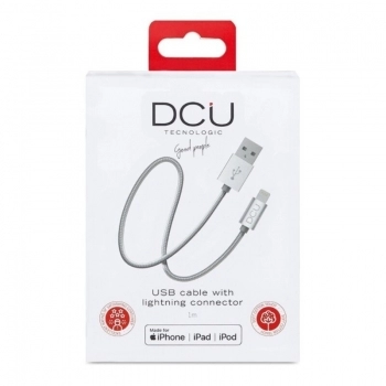 Cable Cargador USB Lightning  iPhone DCU Plateado 1 m