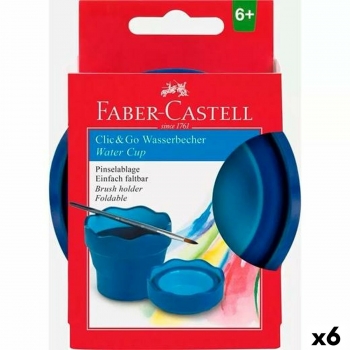 Vaso Faber-Castell Clic & Go Plegable Azul (6 Unidades)
