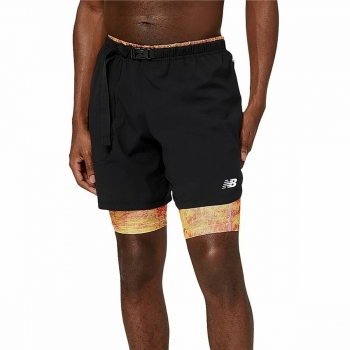 Pantalón Corto Deportivo New Balance Impact Run 2 in 1 Negro Hombre