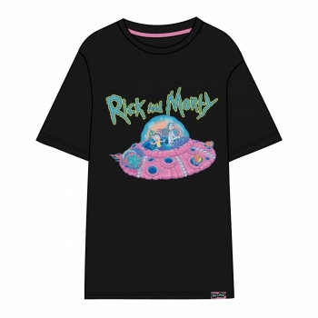 Camiseta de Manga Corta Mujer Rick and Morty Negro