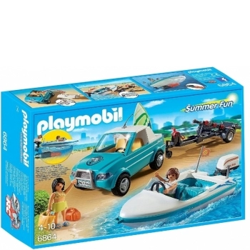 Pack Playmobil Summer Fun Pick Up con Lancha