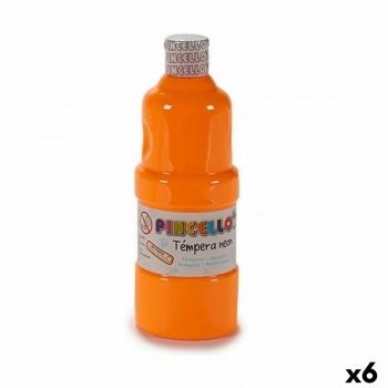 Témperas Neon Naranja 400 ml (6 Unidades)
