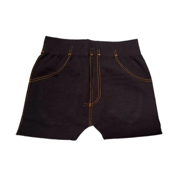 Short Elástico Negro con Costuras Cobre
