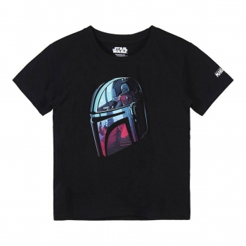 Camiseta de Manga Corta Infantil The Mandalorian Negro Camiseta de Manga Corta Infantil The Mandalorian Negro